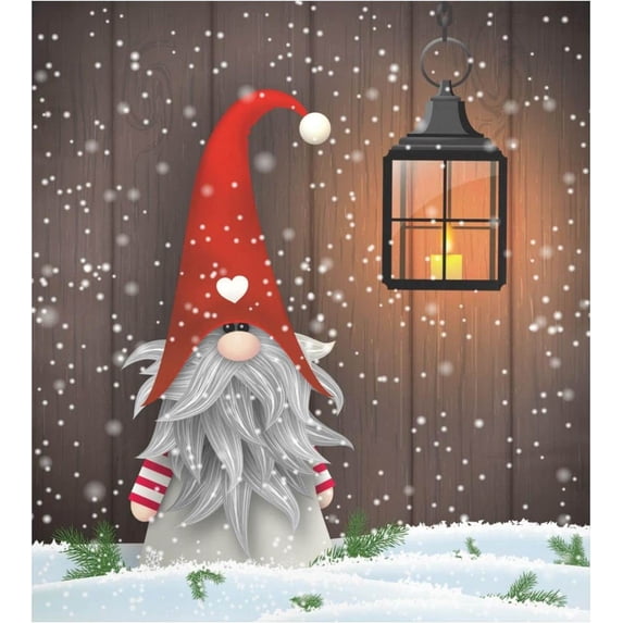 Coolnut Winter Traditional Gnome Santa Claus Lantern Wood Pattern Dishwasher Magnet Cover,Reusable Fridge Panel Decal with Magnetic Stickers for Kitchen Appliance Home Decor, 23"x 26"