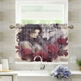 thumbnail image 1 of Coolnut Wolf and Flowers Half Window Tier Curtains 24 Inch Blackout Thermal Insulating Kitchen Linen Tier Curtains for Kitchen, Bathroom, Cafe Home Decor, 1 of 7