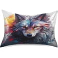 thumbnail image 1 of Coolnut Wolf Satin Pillowcase for Hair and Skin Silk Pillowcase Soft Breathable Sleeping Pillow Covers Smooth Cooling Pillowcase with Envelope Closure Size Standard 20x40 in Home Decor Gifts, 1 of 7
