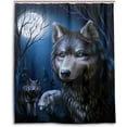 thumbnail image 1 of Coolnut Wolves Night Waterproof Bath Shower Curtains for Kids Bathroom Decoration Set with Hooks 60x72 Inches, 1 of 5