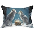 thumbnail image 1 of Coolnut Wolves in Winter Snow Plush Pillow Case, Zippered Bed Pillow Pillowcases, Super Soft and Cozy Pillowcase Covers for Sleep Decor Giftsation - Queen Size 20x30in, 1 of 7