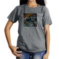 thumbnail image 1 of Coolnut Womens T Shirts Fashion Tops, Astronaut With Boombox Women's Basic Short Sleeve Tees, Grey Lightweight Casual Summer Clothes, L, 1 of 6