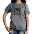 thumbnail image 1 of Coolnut Womens T Shirts Fashion Tops, Portrait Of A Funny Dog Women's Basic Short Sleeve Tees, Grey Lightweight Casual Summer Clothes, 2XL, 1 of 6