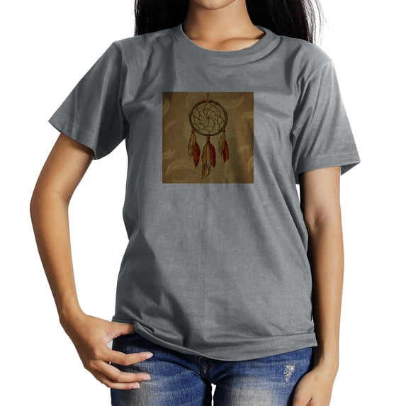 Coolnut Womens T Shirts Fashion Tops, Vintage Mystery Wind Chime Women's Basic Short Sleeve Tees, Grey Lightweight Casual Summer Clothes, S