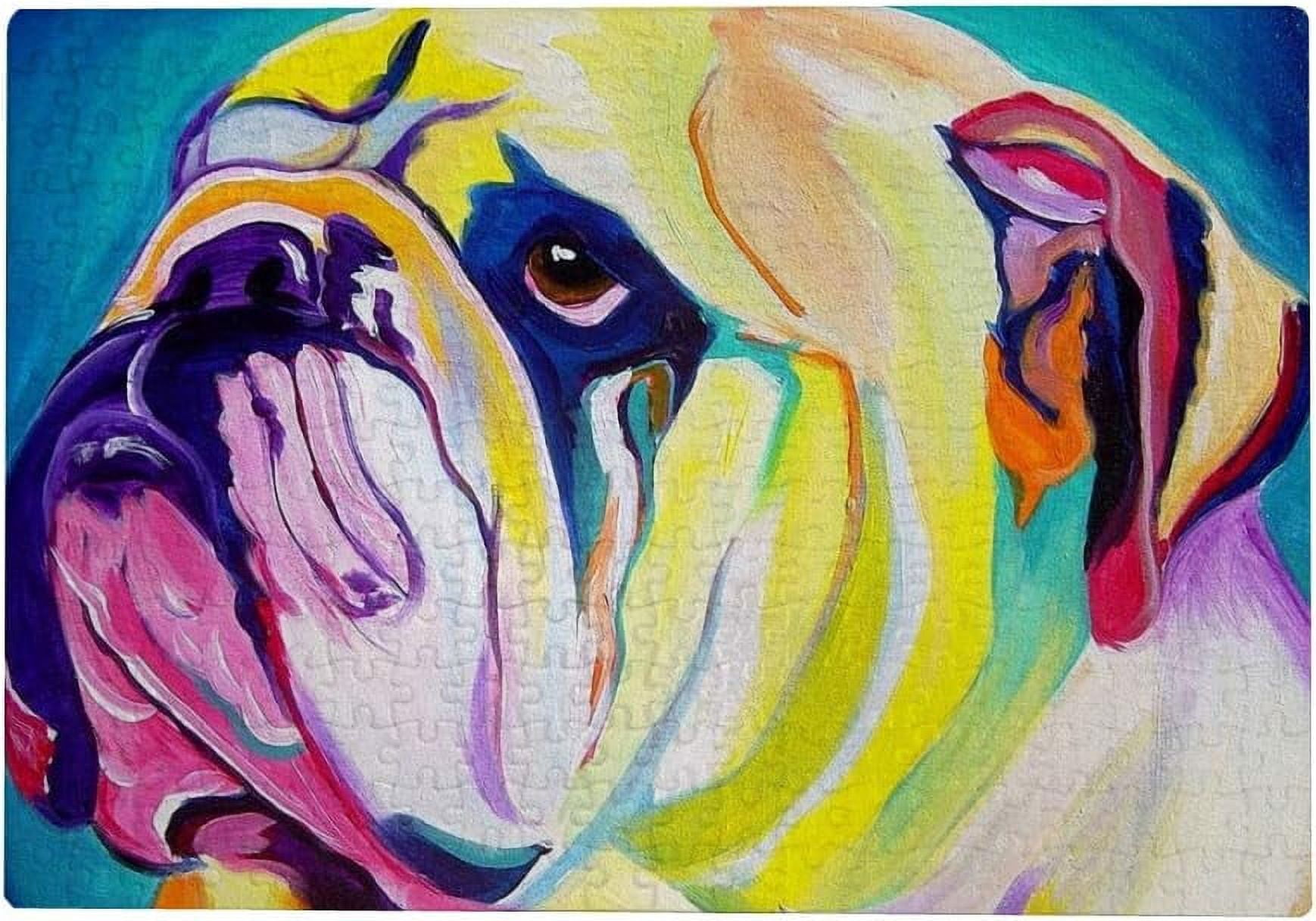 Bulldog Reading Books & Drinking Wine Jigsaw Puzzle - 500 Pieces, Challenging Fun For Adults