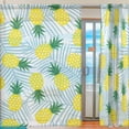 thumbnail image 1 of Coolnut Yellow Pineapple with Tropical Leaves Sheer Gauze Door Curtain Window Curtain Drapes for Living Room Kids Bedroom Window Treatment Decor W55 x L84 In 2 Panels, 1 of 3