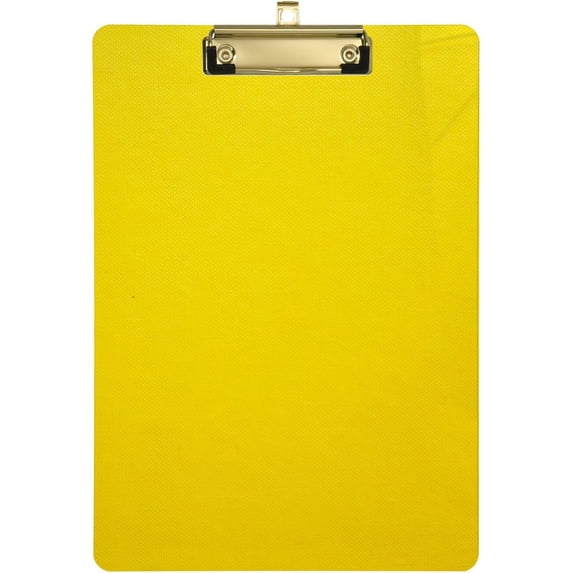 Coolnut Yellow Solid Color Clipboard, Acrylic Standard A4 Letter Size Clip Board with Low Profile Clip for Office, Classroom, Doctor, Nurse and Teacher Gifts