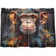 thumbnail image 1 of Coolnuti Colored Painted Monkey Valances for Windows 36 Inch Small Window Blackout Valance Curtains Rod Pocket Window Curtains Treatment for Kitchen Bathroom Cafe, 1 Panel Home Decor, 1 of 7
