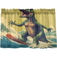 thumbnail image 1 of Coolnuti Dinosaur Surfing Valances for Windows 36 Inch Small Window Blackout Valance Curtains Rod Pocket Window Curtains Treatment for Kitchen Bathroom Cafe, 1 Panel Home Decor, 1 of 7