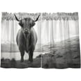 thumbnail image 1 of Coolnuti Highland Cow Valances for Windows 36 Inch Small Window Blackout Valance Curtains Rod Pocket Window Curtains Treatment for Kitchen Bathroom Cafe, 1 Panel Home Decor, 1 of 7