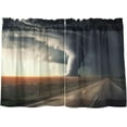 thumbnail image 1 of Coolnuti Tornado Highway Storms Valances for Windows 24 Inch Small Window Blackout Valance Curtains Rod Pocket Window Curtains Treatment for Kitchen Bathroom Cafe, 1 Panel Home Decor, 1 of 7