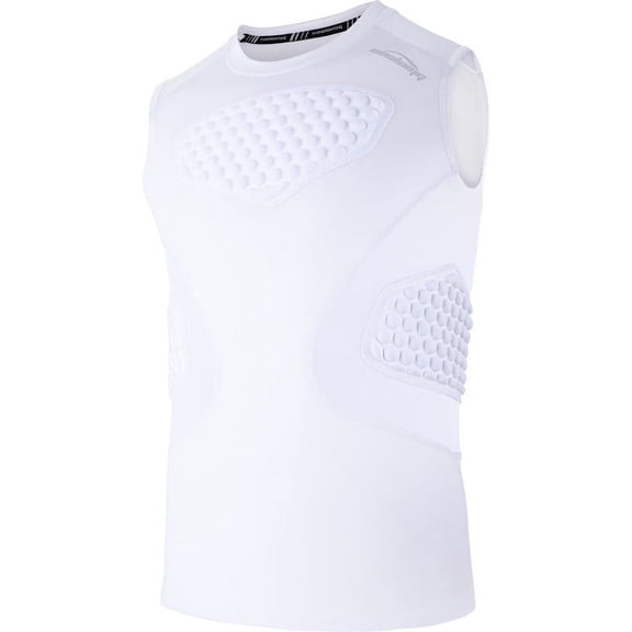 Coolomg Mens Baseball Chest Rib Protector Adult Football Padded Compression Shirt Heart Sternum Guard for Rugby Lacrosse