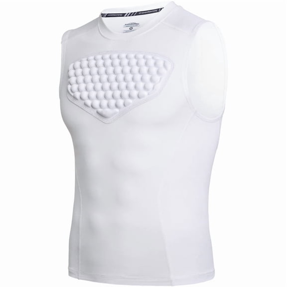 Coolomg Youth Baseball Chest Protector Padded Shirt Heart Guard Sternum Protection for Football Lacrosse and Goalies Black M