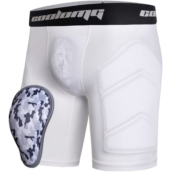 Coolomg Youth Boys Baseball Sliding Shorts with Soft Athletic Cup Padded Compression Shorts for Football Lacrosse