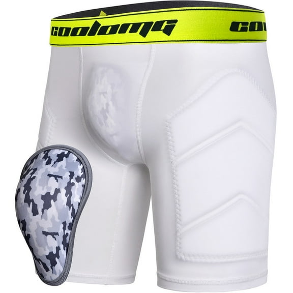 Coolomg Youth Boys Baseball Sliding Shorts with Soft Athletic Cup Padded Compression Shorts for Football Lacrosse
