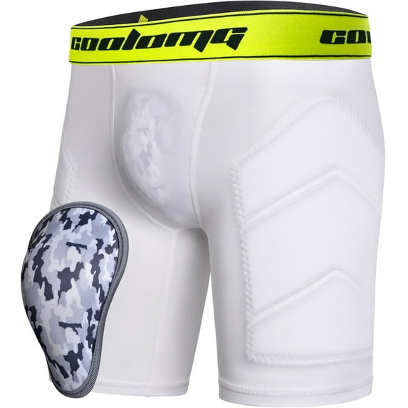 Coolomg Youth Boys Baseball Sliding Shorts with Soft Athletic Cup Padded Compression Shorts for Football Lacrosse