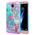 thumbnail image 1 of Coolpad REVVL Plus Case (T-Mobile), REVVL Plus [Dual Layer] Diamond Bling Hybrid Shock Proof Protective Rugged Case Cover for REVVL Plus - Teal Flower, 1 of 5