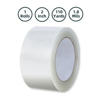 Coolpkg 1 Roll 2 Inch x 110 Yards, 330ft, Clear Carton Tape, Sealing Packing Tape for Shipping, Moving, Storage