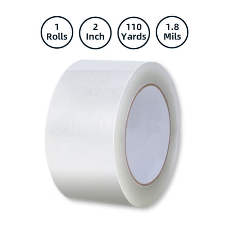 Coolpkg 1 Roll 2 Inch x 110 Yards, 330ft, Clear Carton Tape, Sealing Packing Tape for Shipping, Moving, Storage