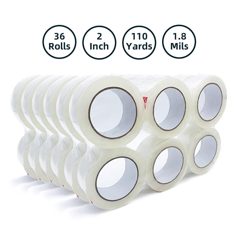 Coolpkg 36 Rolls 2 Inch x 110 Yards, 330ft, Clear Carton Tape, Sealing