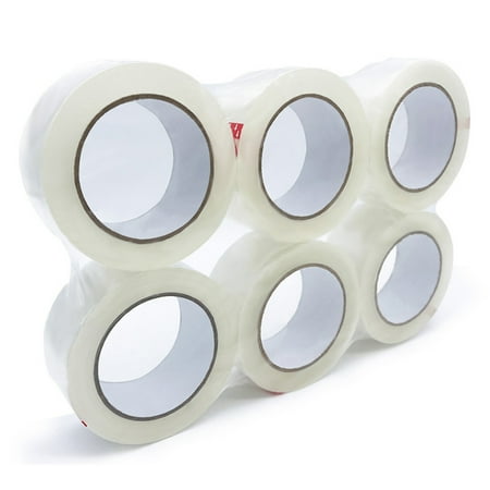 Coolpkg 6 Rolls 3 Inch x 110 Yards, 330ft, Clear Carton Tape, Sealing Packing Tape for Shipping, Moving, Storage