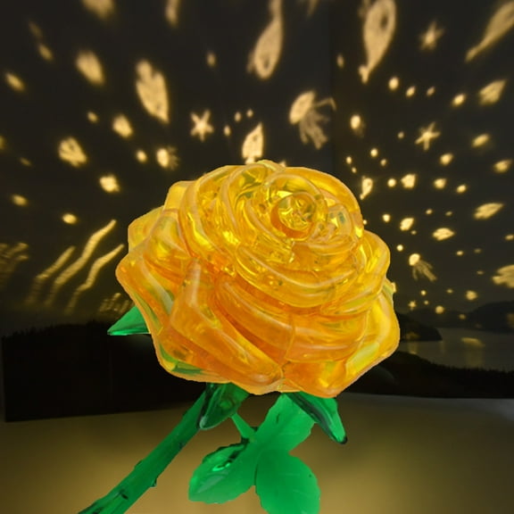 ​Coolplay 3D Crystal Puzzle Kit - 44-Piece Clear Plastic Assembly Model ,Advanced DIY Decoration Project for Ages 14+​​ Yellow