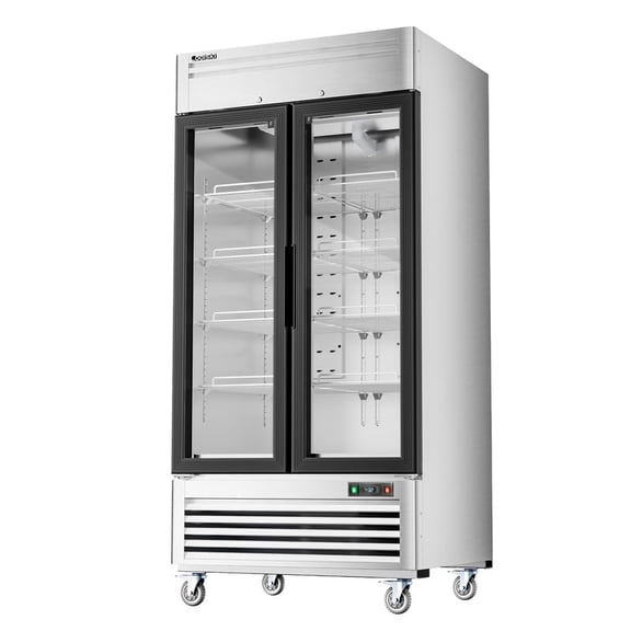 Coolski 40 in. 33.5 cu. ft. Auto / Cycle Defrost 2-Glass Door Commercial Reach In Display Upright Freezer in Stainless Steel