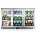 thumbnail image 1 of Coolski 53’’ Wide Beverage Refrigerator with 3 Doors, Commercial Back Bar Cooler Fridge for Beer Soda Wine, ETL NSF Approved, Stainless Steel, 1 of 8
