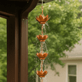 thumbnail image 1 of Cooltop 8.5 ft Rain Chain with 12 Lotus Cups for Gutters Outdoor Decor, Decorative ,Adjustable, 1 of 14