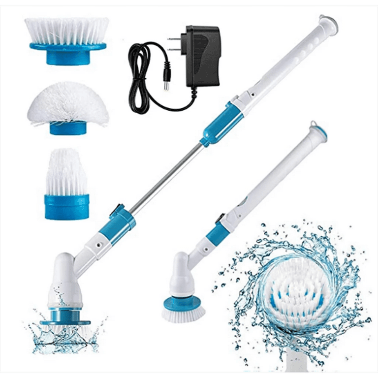 Electric Spin Scrubber Cleaner Brush: 360 Cordless Shower Scrubber Power  Bathroom Scrubber with 3 Multi Purpose Replaceable Cleaning Brush Heads & 1