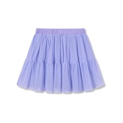 Cooltree Big Girls High Waisted Ruffled Skort - Purple Mesh Tulle Flowy Skirt with Built-in Shorts Size 8