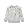 thumbnail image 1 of Cooltree Crewneck Sweatshirt for Girls - Cute Puppy Long Sleeve Pullover Ruffle Trim Tops Size 6, 1 of 7