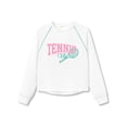 thumbnail image 1 of Cooltree Scuba Knit Sweatshirt for girls - Soft Long Sleeve Lightweight Sporty White Top Size 12/14, 1 of 7