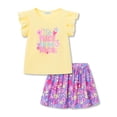 thumbnail image 1 of Cooltree Toddler Girls 2-Piece Skirt Set - Ruffled Top & Ditsy Floral Print Skort Outfits for Little Girls Size 2T, 1 of 7