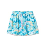 Cooltree Trendy Girl Skort - Blue Tie-Dye Swirl Print Summer Skirts with Shorts Size 6