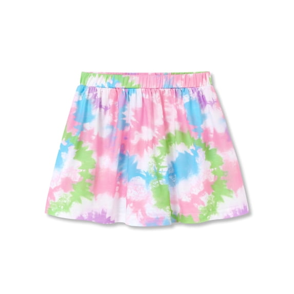 Cooltree Trendy Girl Skort - Multicolored Tie - Dye Print Summer Skirts with Shorts Size 14