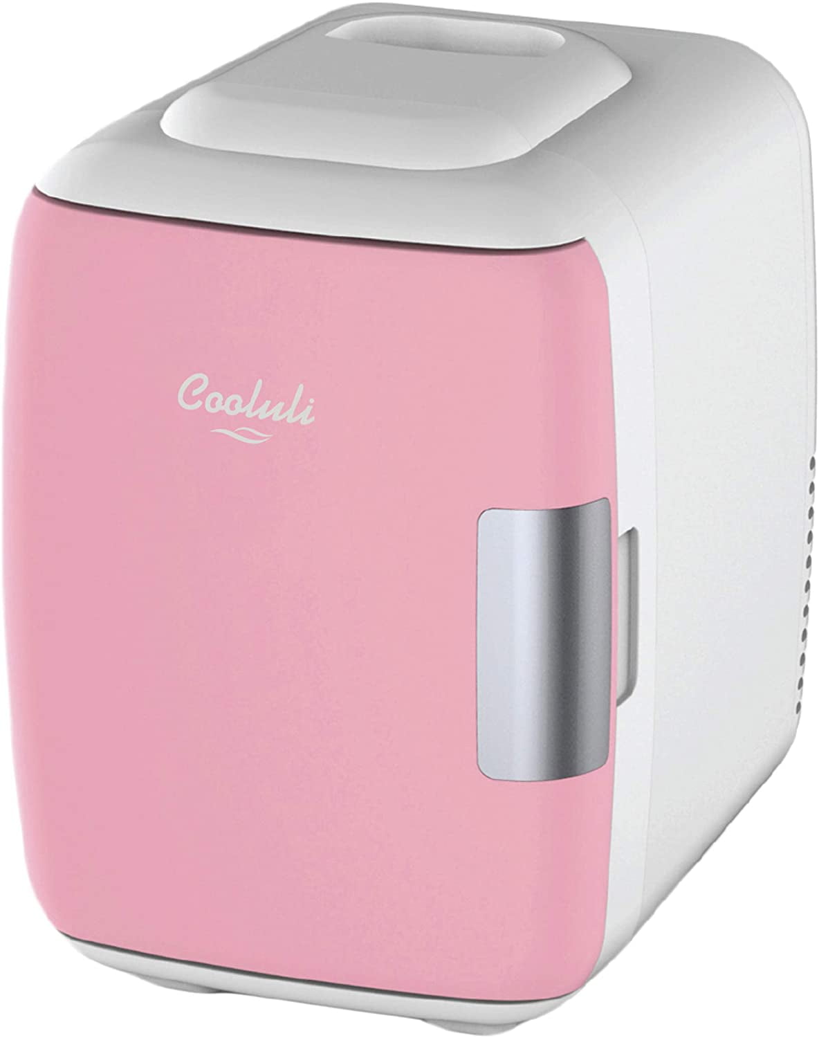 Portable Mini Fridge for Skincare and Makeup - 4L Cooler or Warmer with  Lighted Glass Surface for Bedroom or Vanity - Pink