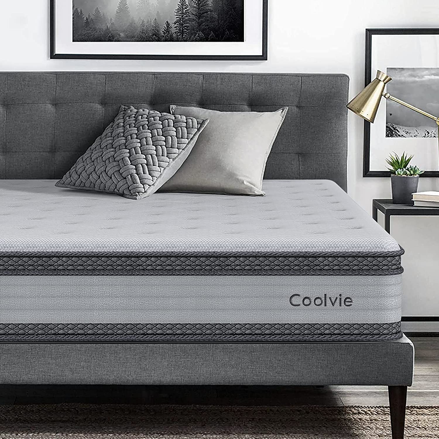 Coolvie Twin xl Mattress, 10 inch Hybrid Mattress in a Box, Medium Firm