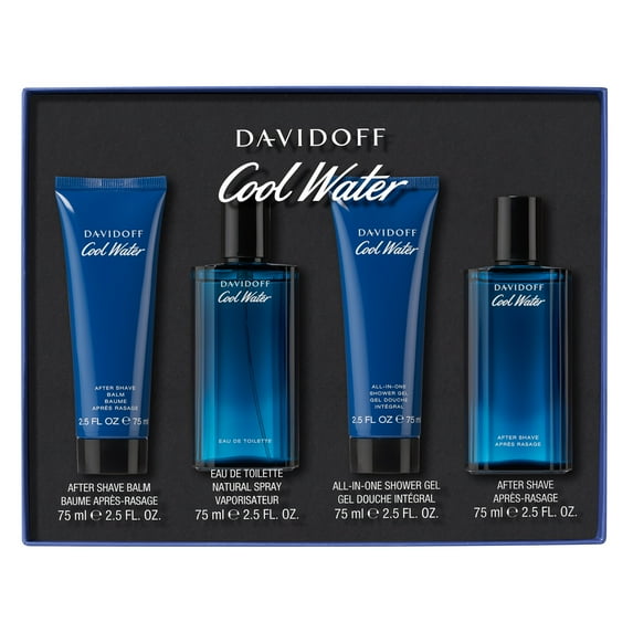 Coolwater Men's Four Piece Giftset: 2.5oz EDT Spray, After Shave, Shower Gel, After Shave Balm