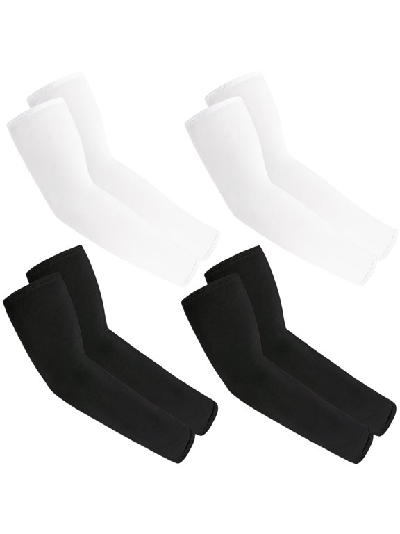 4 Pairs UV Sun Protection Arm Sleeves - Tattoo Cover Up - UPF 50 Sports Compression Cooling Sleeve for Women
