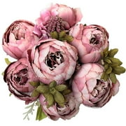 Coomade Vintage Artificial Peony Silk Flowers Bouquet Home Wedding Decoration