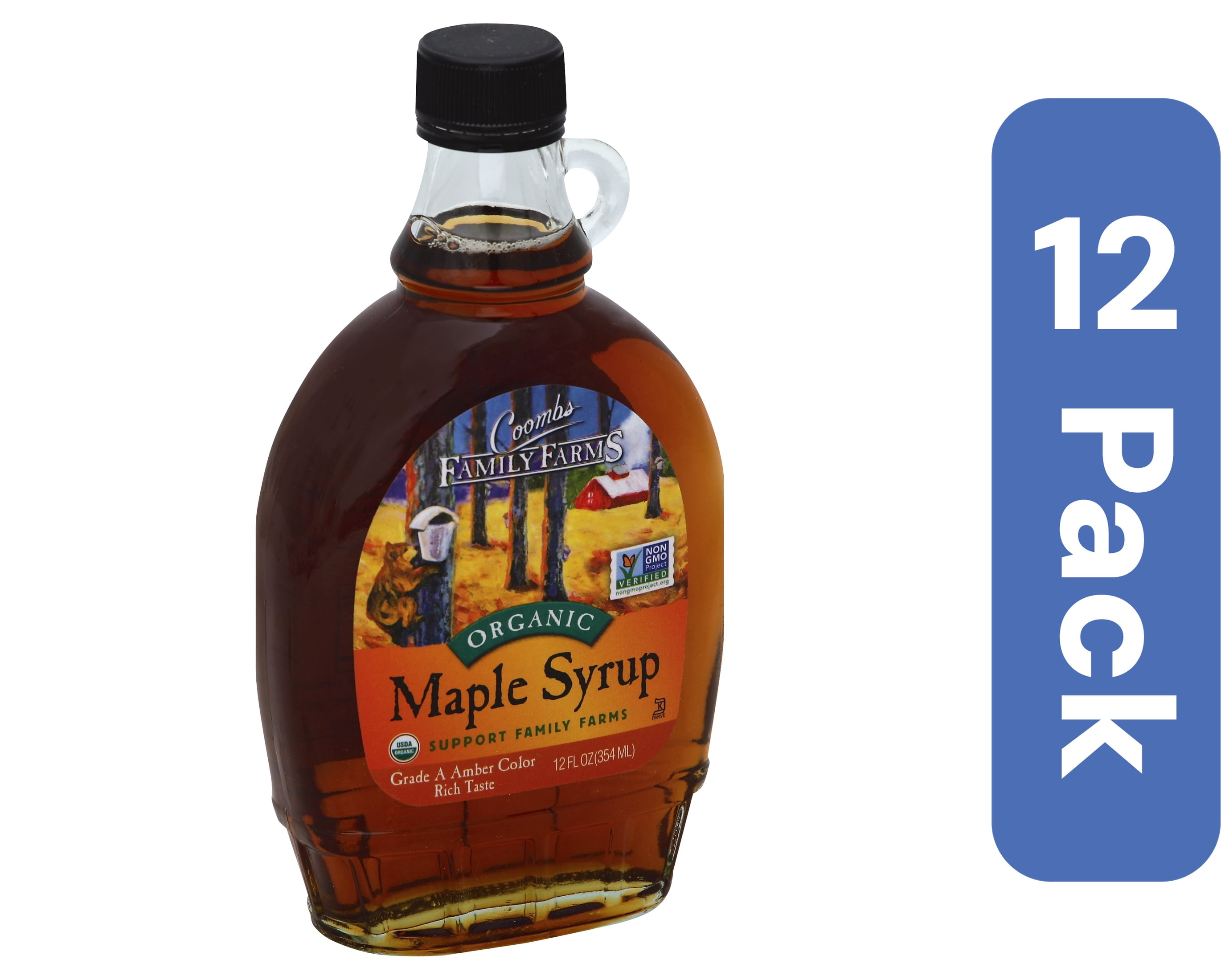 Coombs Family Farms Organic Grade A Amber Maple Syrup 12 oz (Pack Of 12)