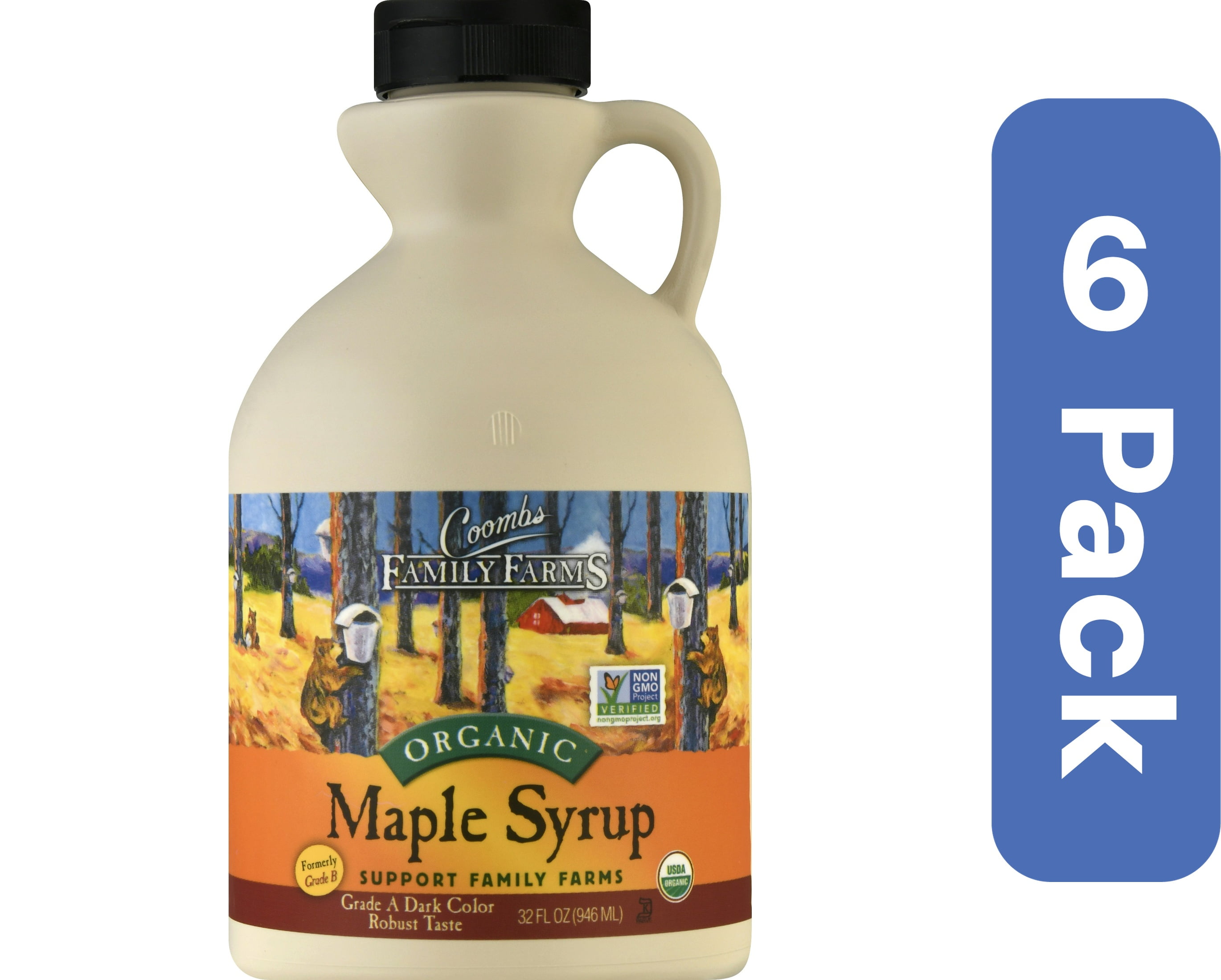 Coombs Family Farms Organic Grade A Maple Syrup 32 oz (Pack Of 6)