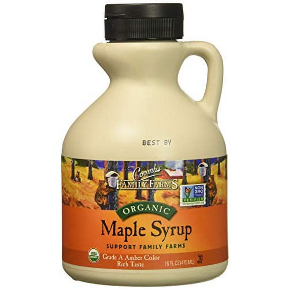 Coombs Family Farms Organic Maple Syrup, Grade A Amber Color, Rich Taste, 16 Fl Oz