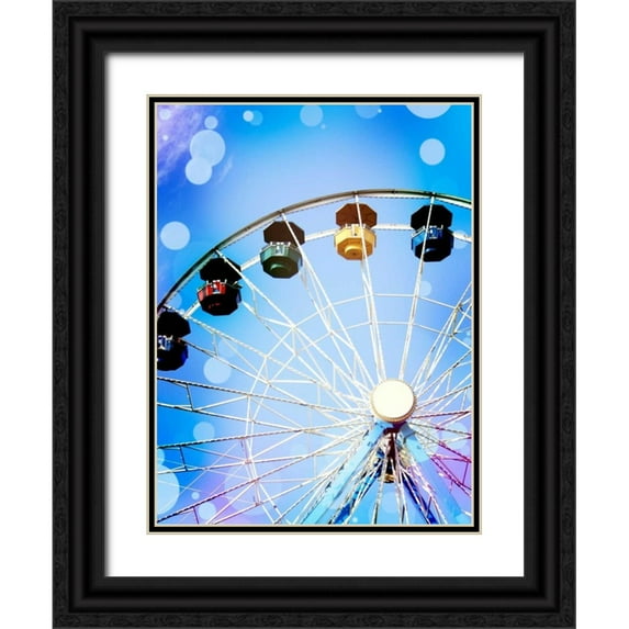 Coomes, Sylvia 12x14 Black Ornate Wood Framed with Double Matting Museum Art Print Titled - Carnival Blues II