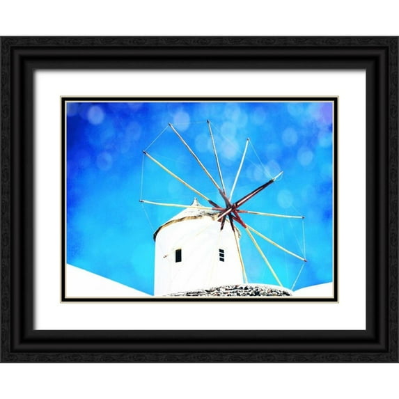 Coomes, Sylvia 14x11 Black Ornate Wood Framed with Double Matting Museum Art Print Titled - Santorini II