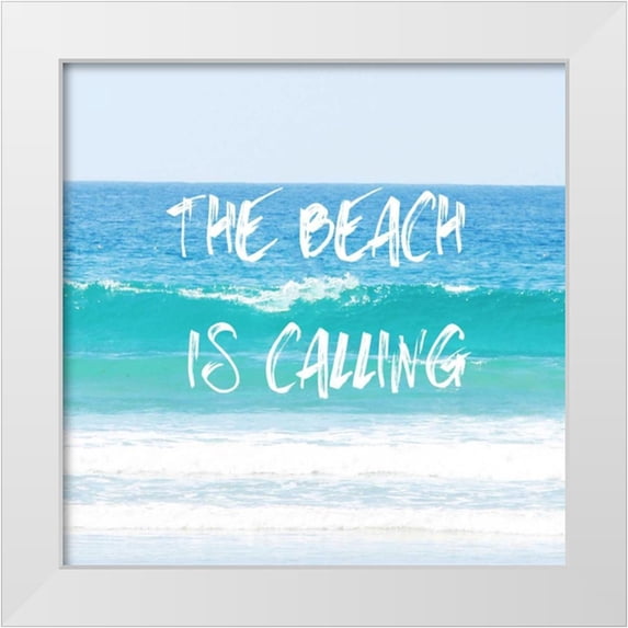 Coomes, Sylvia 20x20 White Modern Wood Framed Museum Art Print Titled - Beach Is Calling