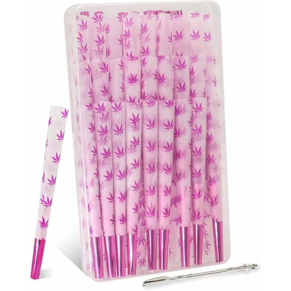 CoonesPaper 50 Pack Pink Purple Paper Straw Shaped Madeof Natural and Environmentally Friendly Materials,Pink Purple