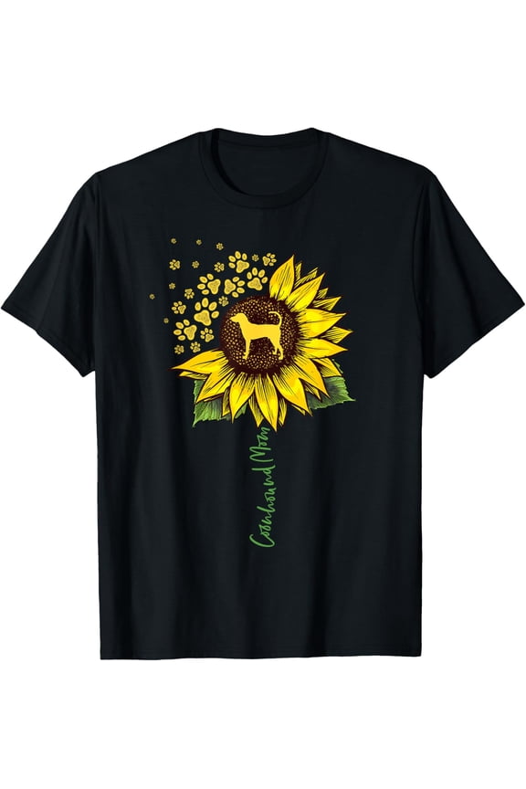 Coonhound Mom Sunflower Redbone Coonhound Gifts Dog Mom Mama T-ShirtMen's and women's gift, black and white T-shirt, size: Extra large S-4XL