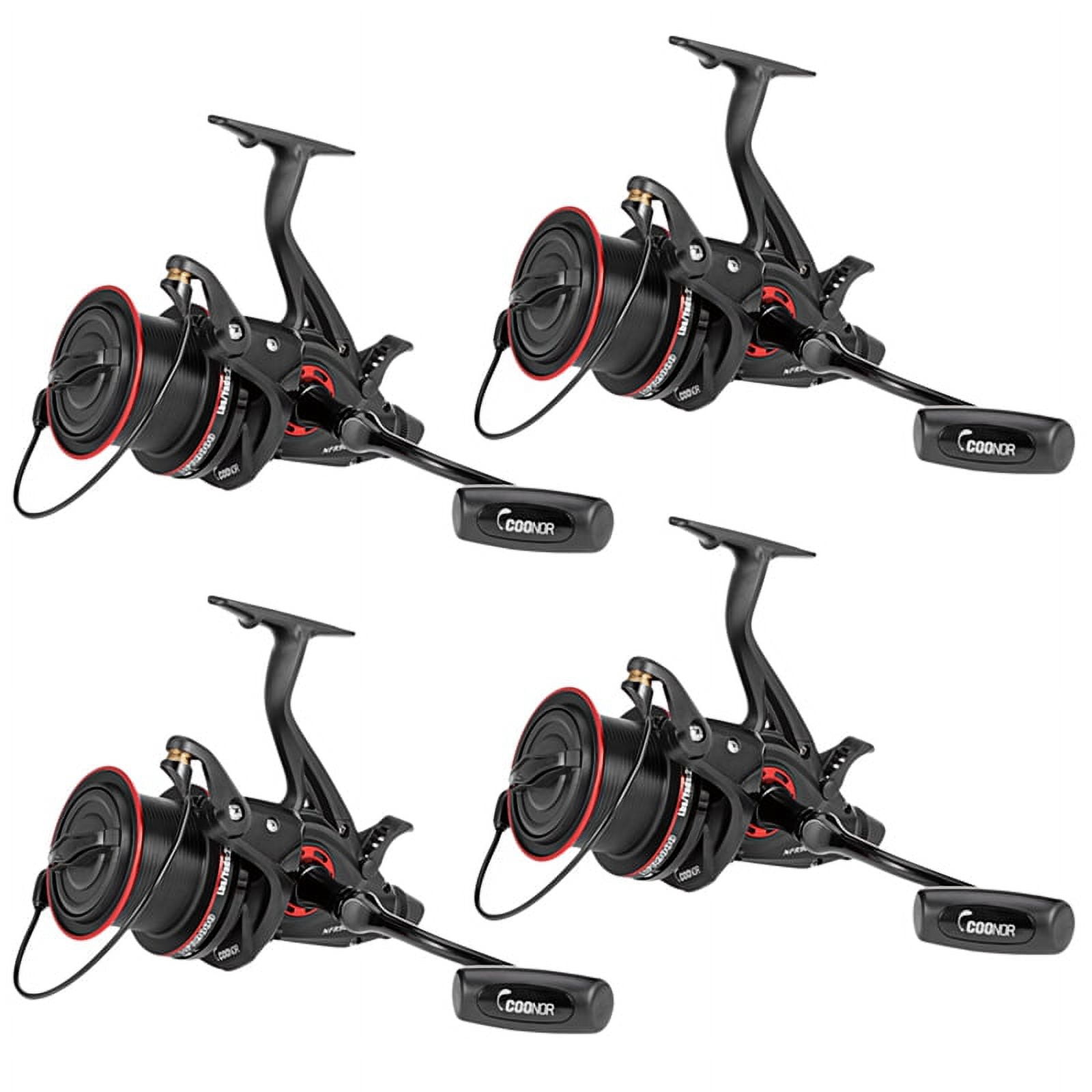 Coonor 4X Nfr9000+8000 Double Spool Fishing Reel 12+1 4.6:1 Fishing Reel Folding Left/Right Handle Fishing Reel,4 x Reel 4 spools,black &red